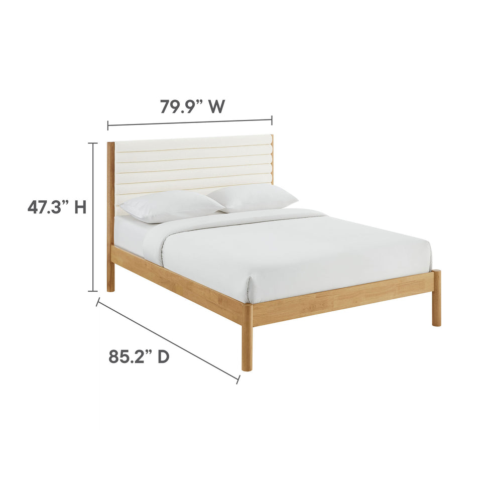 Olea Channel Tufted Boucle Solid Wood King Platform Bed by Modway | Beds | Modishstore - 9