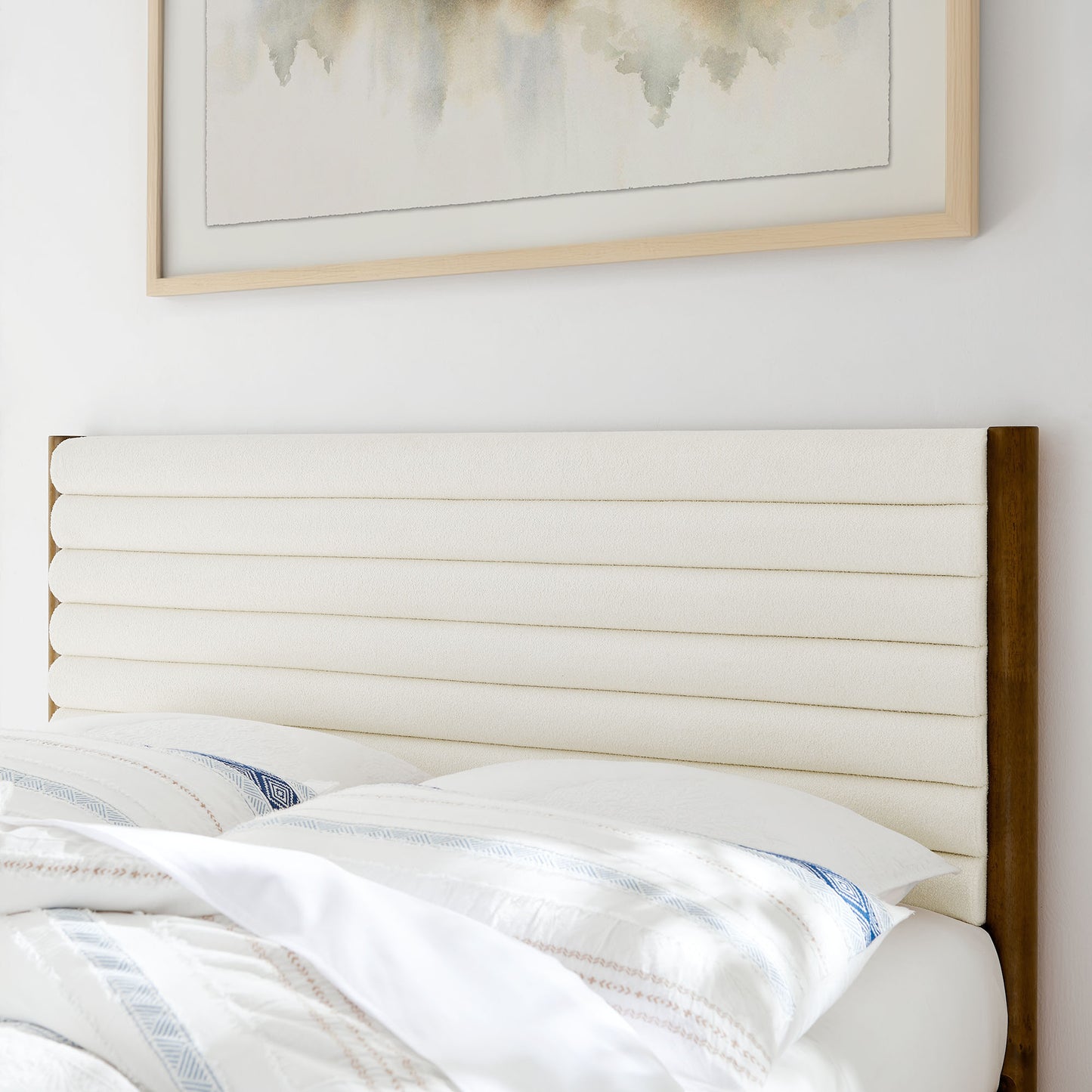 Olea Channel Tufted Boucle Solid Wood King Platform Bed by Modway | Beds | Modishstore - 15