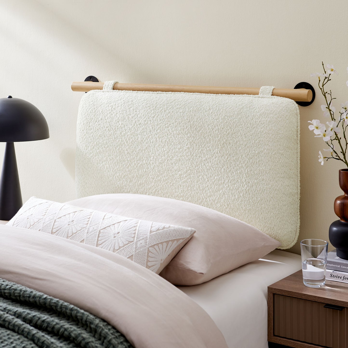 Anela Wall-Mounted Chenille Upholstered Twin Headboard by Modway | Headboards | Modishstore - 1