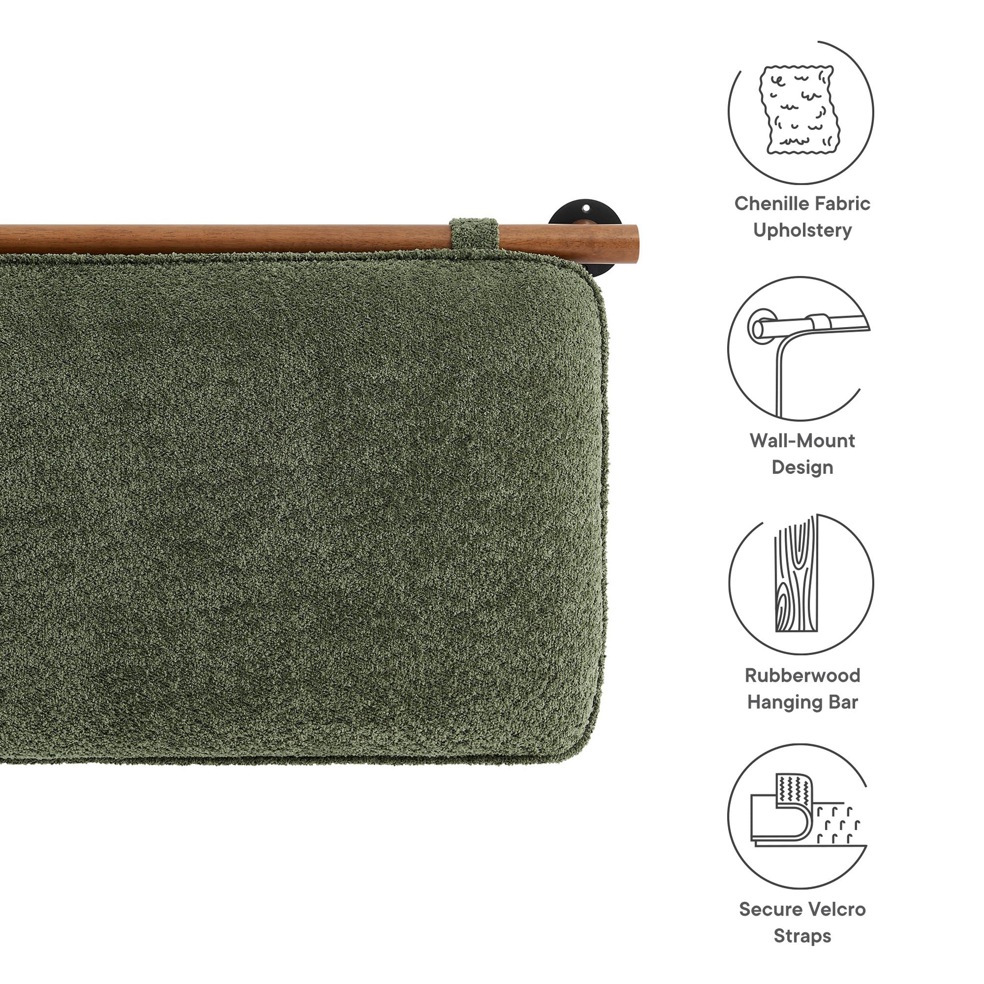 Anela Wall-Mounted Chenille Upholstered Twin Headboard by Modway | Headboards | Modishstore - 31