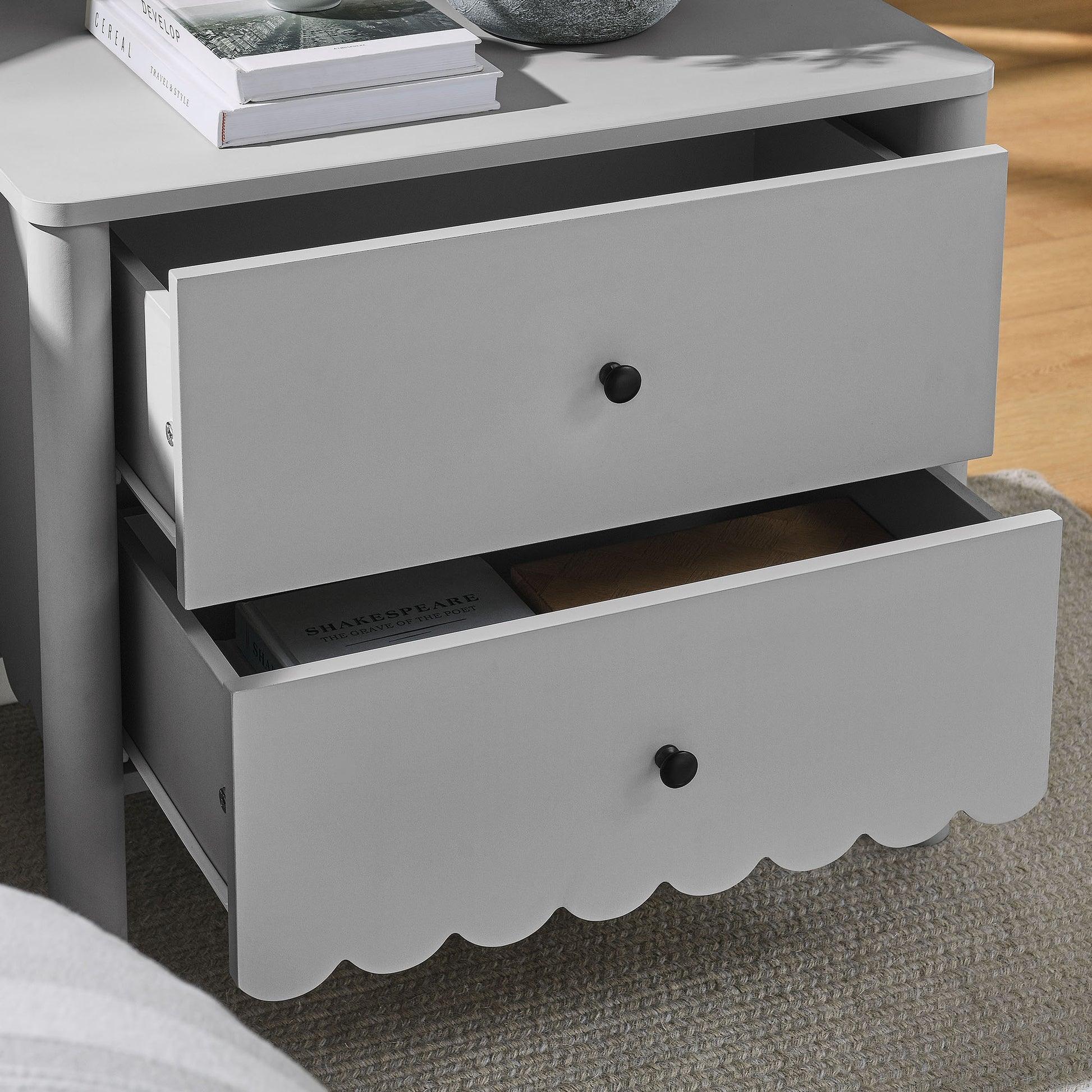 Emmeline Scalloped 2-Drawer Nightstand by Modway | Drawers | Modishstore - 6
