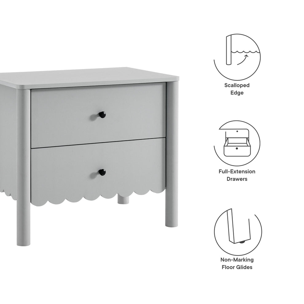 Emmeline Scalloped 2-Drawer Nightstand by Modway | Drawers | Modishstore - 8