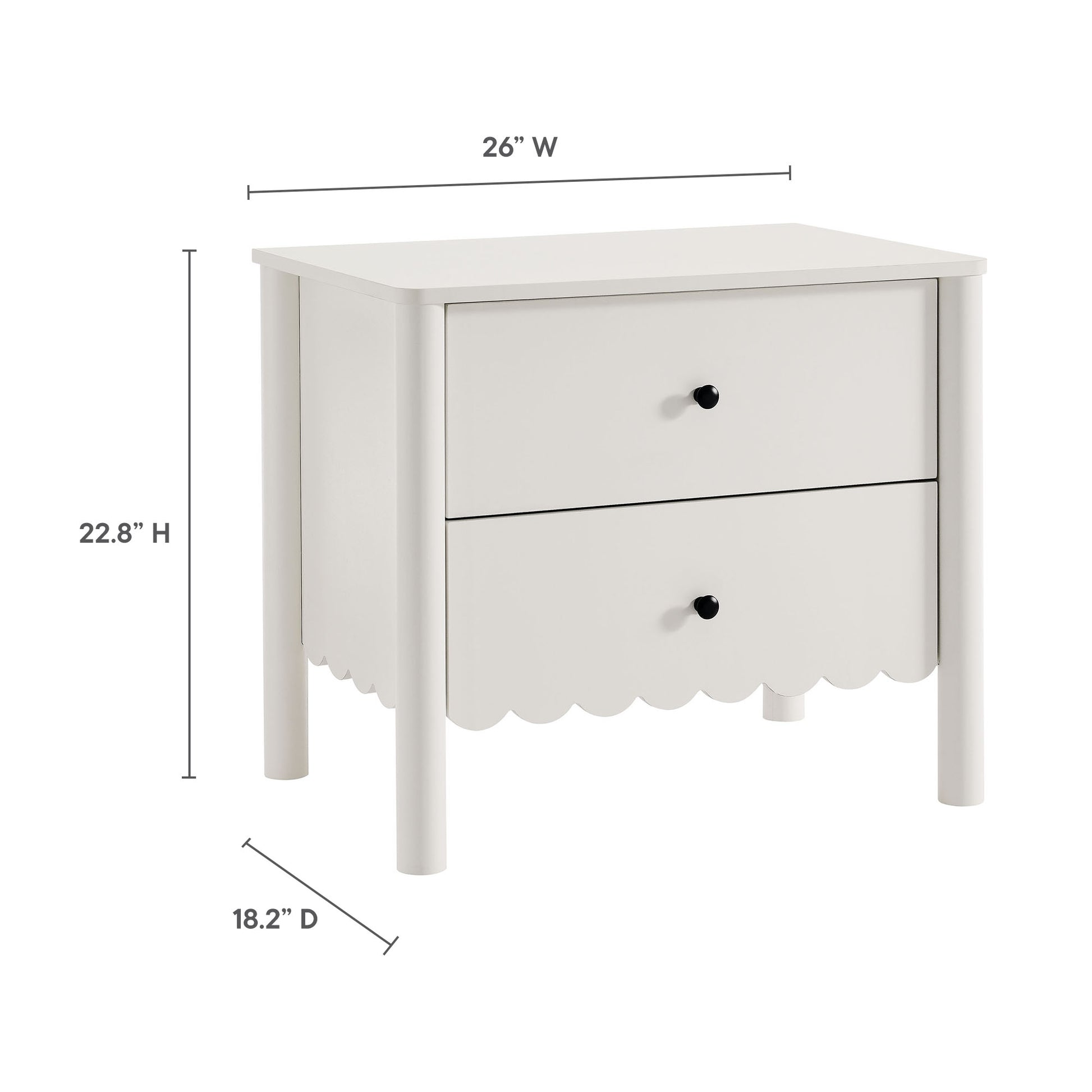 Emmeline Scalloped 2-Drawer Nightstand by Modway | Drawers | Modishstore - 27