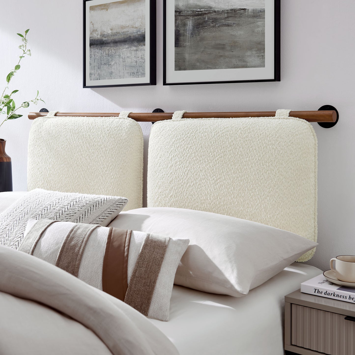 Anela Wall-Mounted Chenille Upholstered King Size Headboard by Modway | Headboards | Modishstore - 14