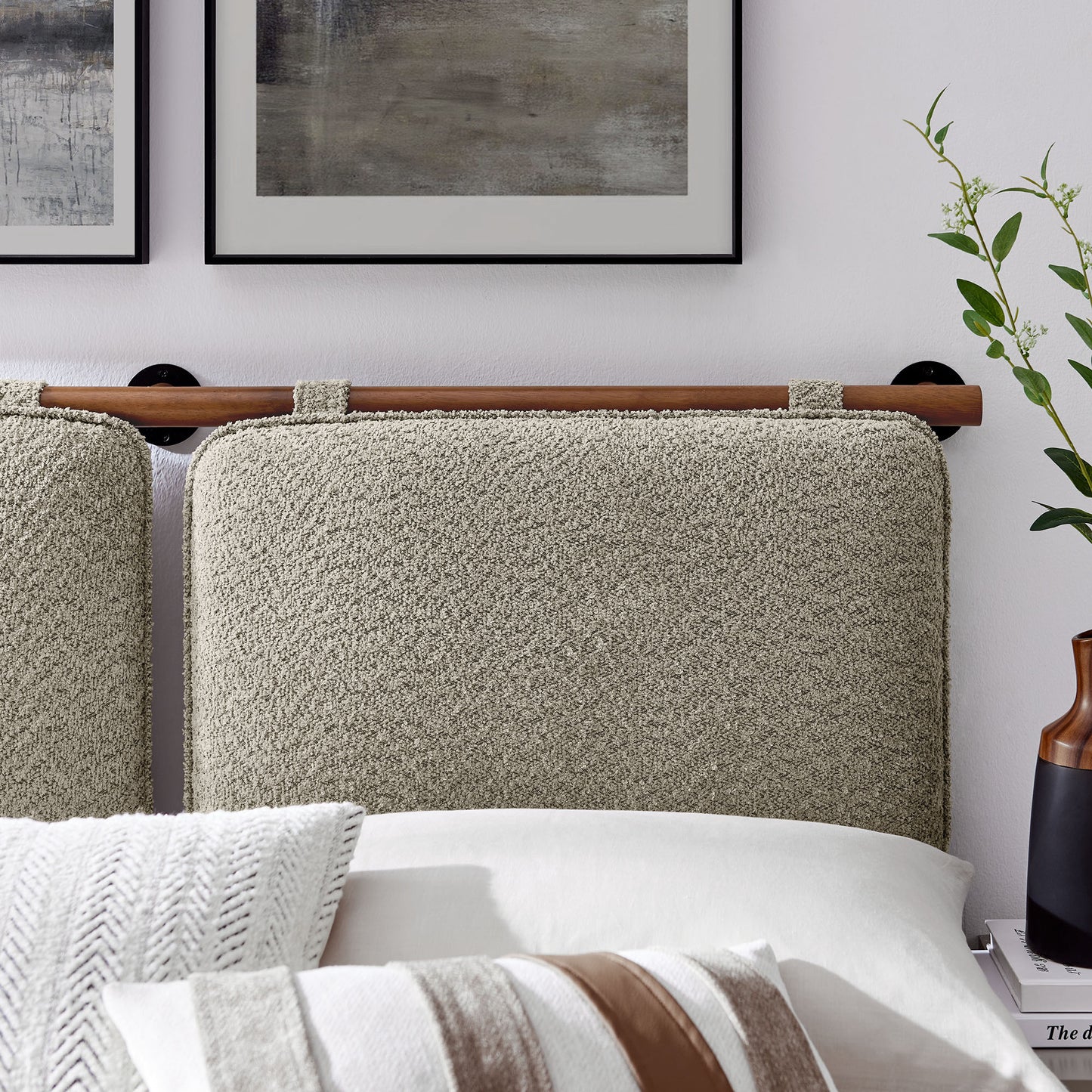 Anela Wall-Mounted Chenille Upholstered King Size Headboard by Modway | Headboards | Modishstore - 21