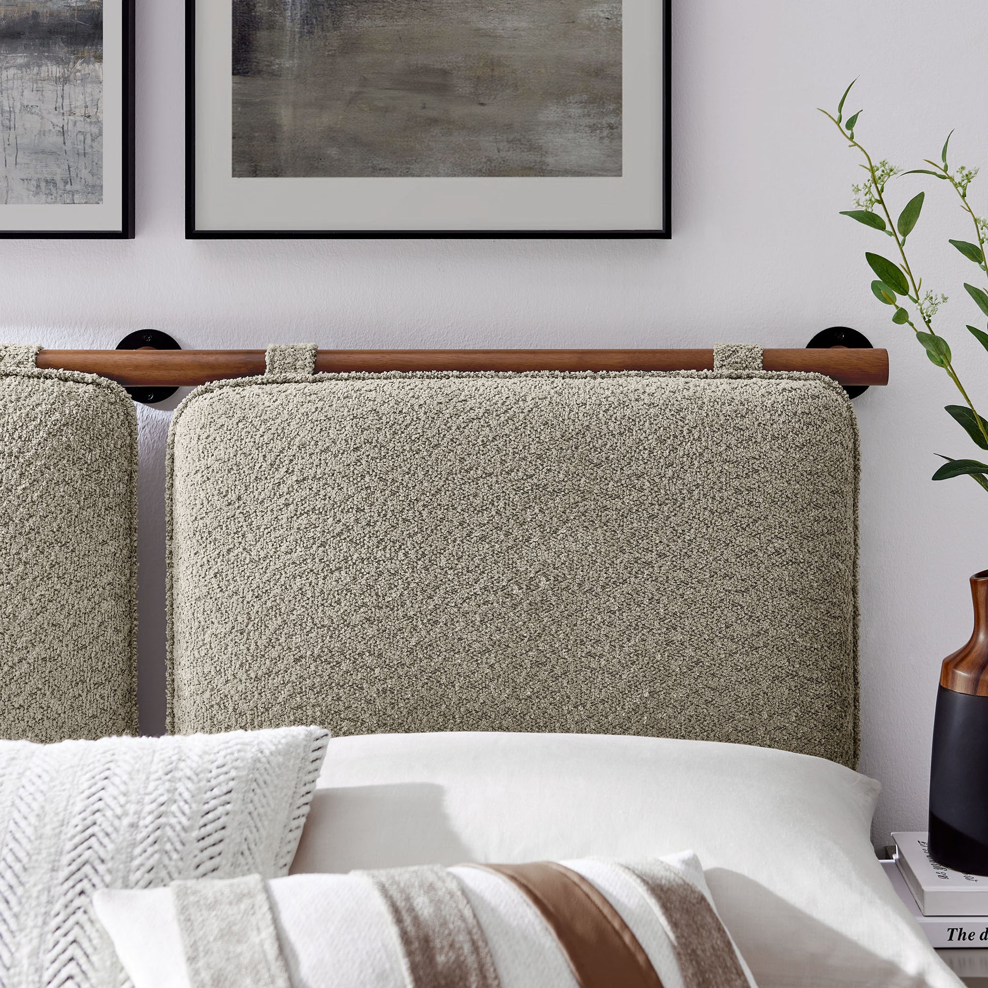 Anela Wall-Mounted Chenille Upholstered King Size Headboard by Modway | Headboards | Modishstore - 21