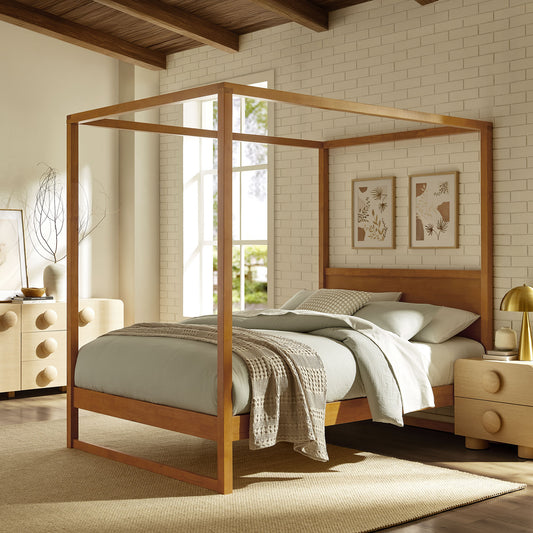 Alva King Wood Canopy Platform Bed by Modway | Beds | Modishstore - 1