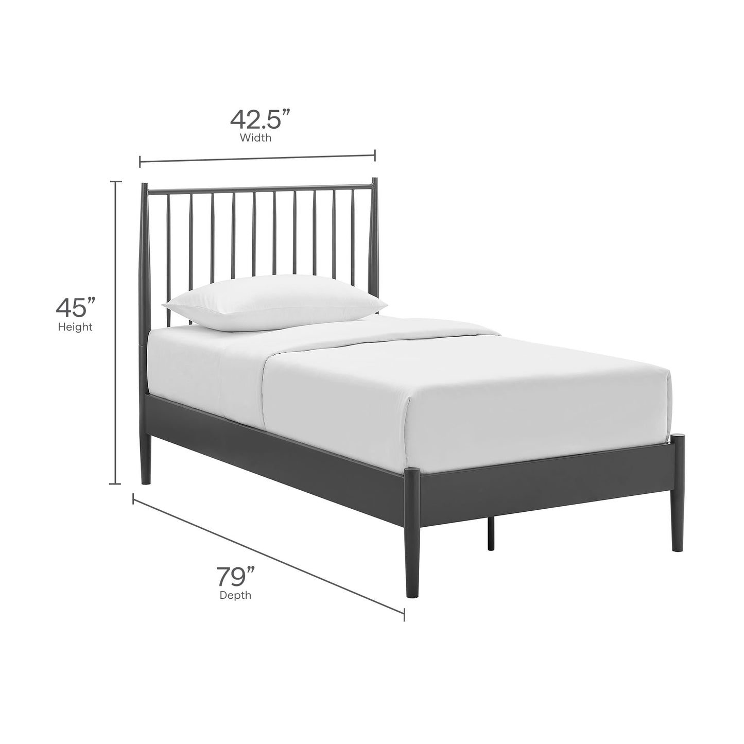 Adair Spindle Metal Twin Platform Bed by Modway | Beds | Modishstore - 9