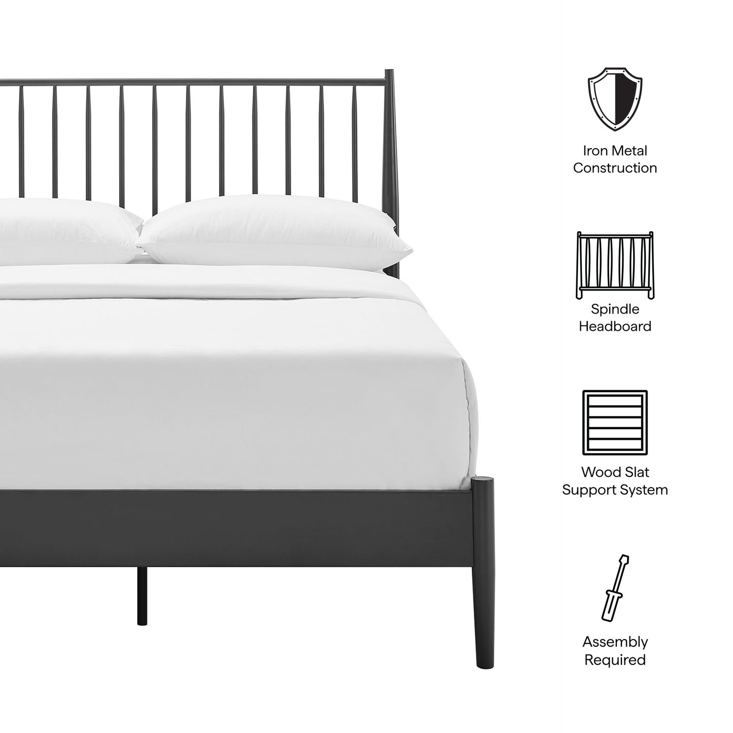 Adair Spindle Metal Full Platform Bed by Modway | Beds | Modishstore - 8
