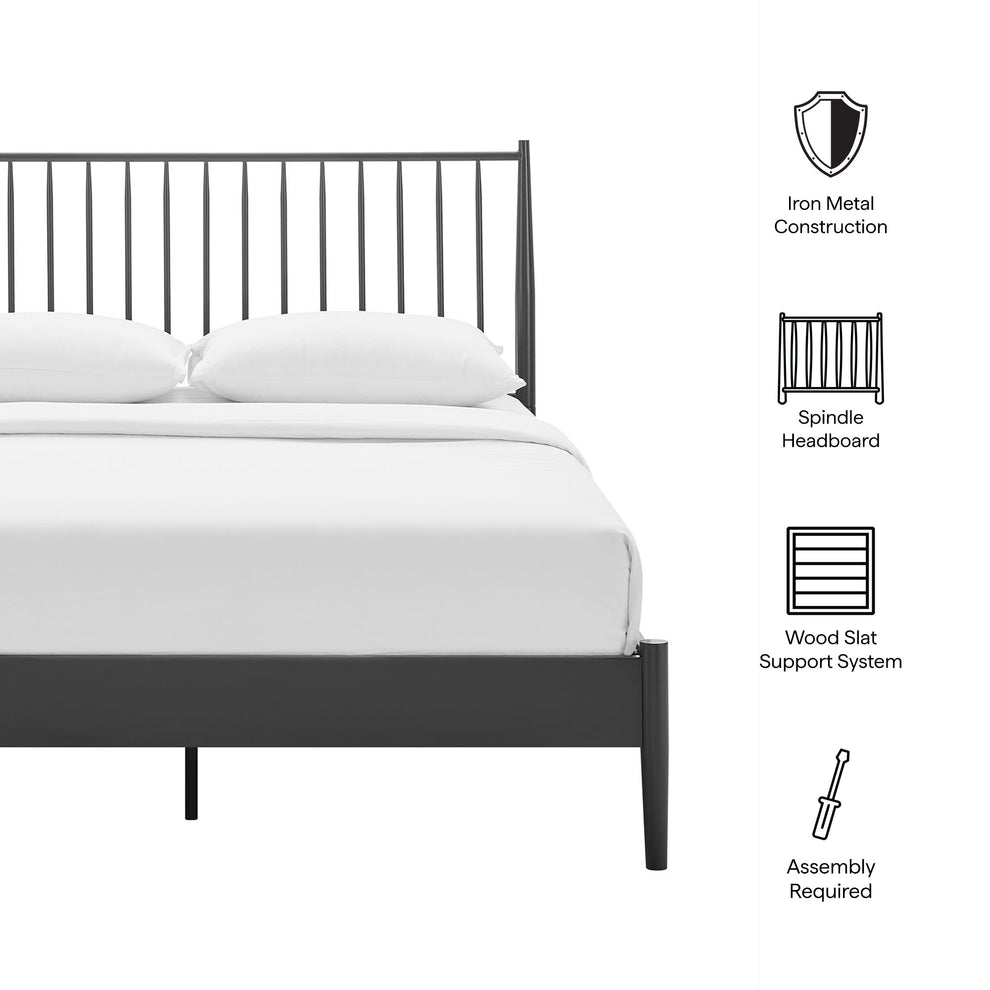 Adair Spindle Metal Queen Platform Bed by Modway | Beds | Modishstore - 8