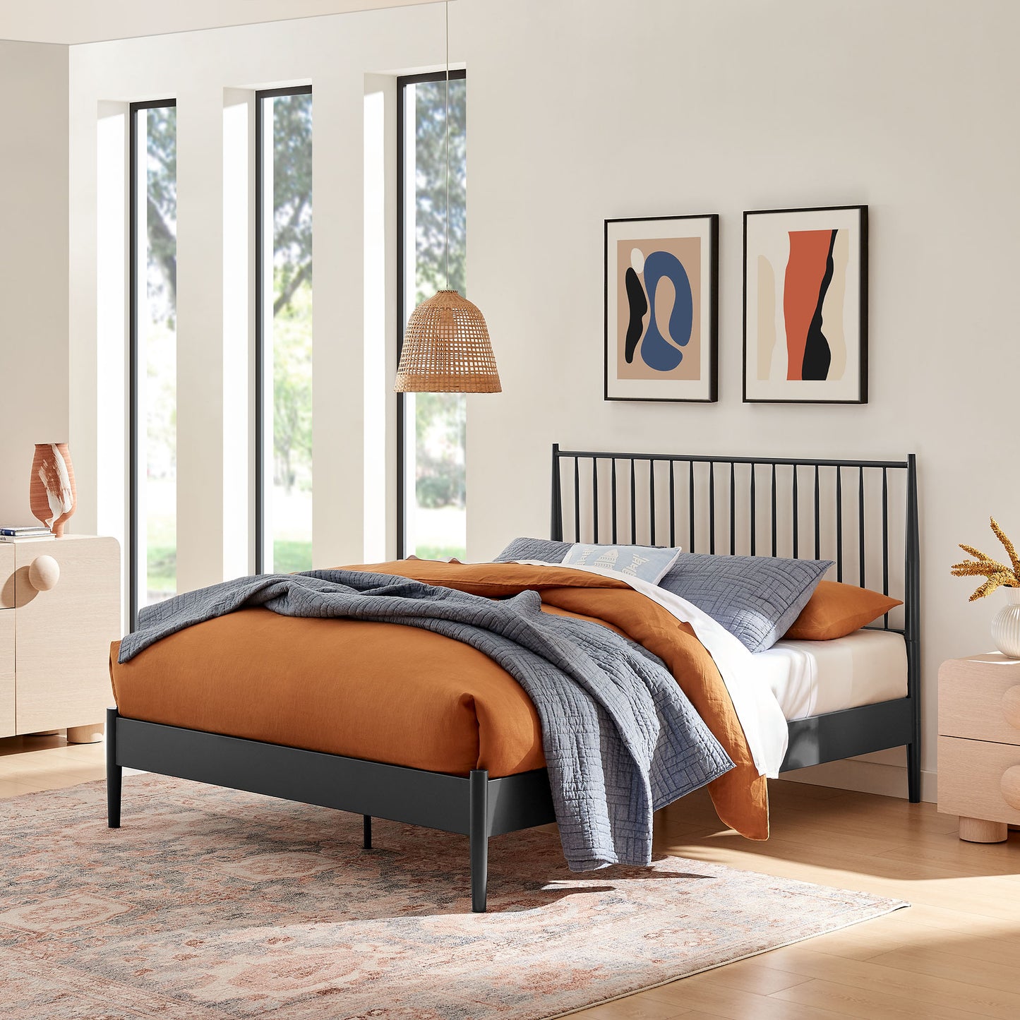 Adair Spindle Metal King Platform Bed by Modway | Beds | Modishstore - 1