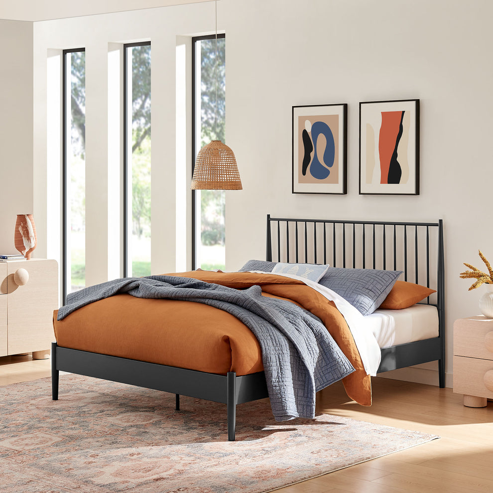 Adair Spindle Metal King Platform Bed by Modway | Beds | Modishstore - 1
