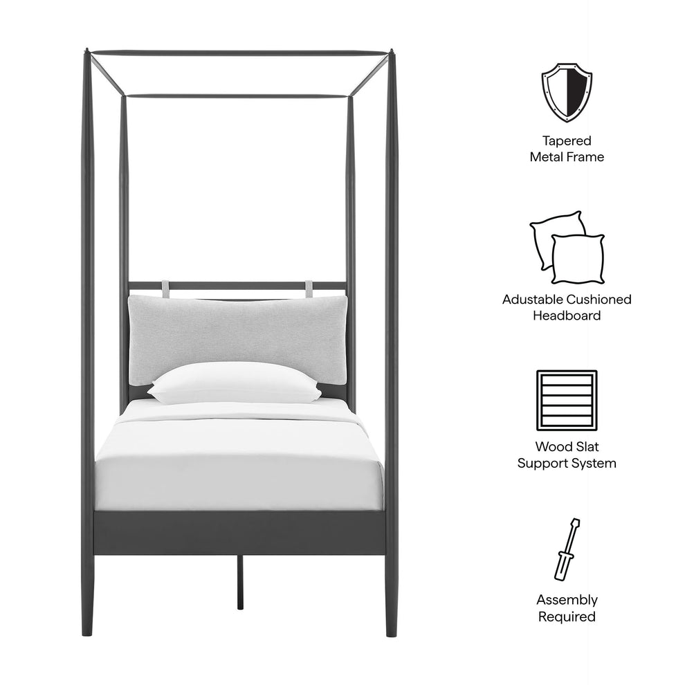 Marlowe 4-Poster Canopy Metal Twin Platform Bed by Modway | Beds | Modishstore - 9