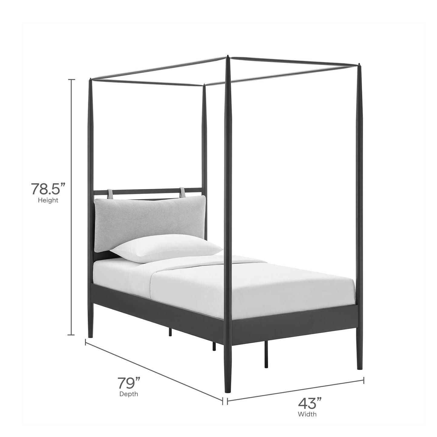 Marlowe 4-Poster Canopy Metal Twin Platform Bed by Modway | Beds | Modishstore - 10