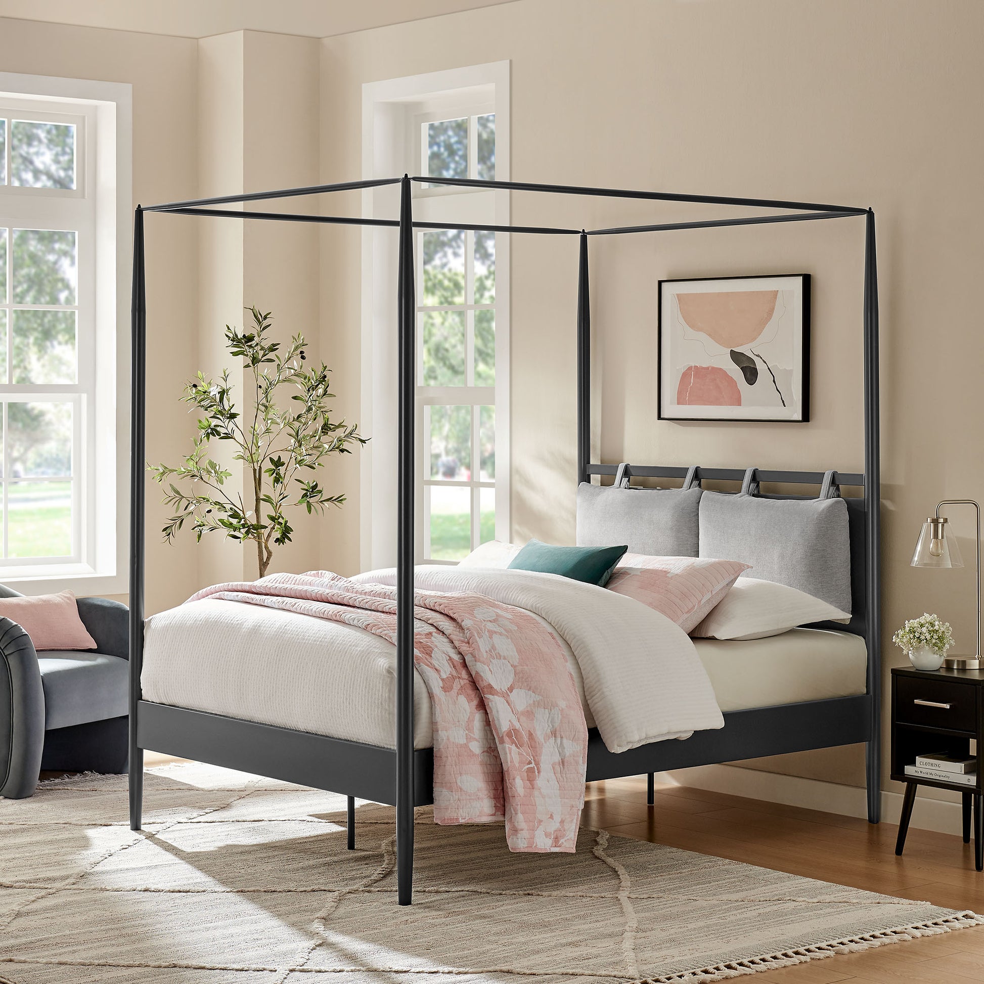 Marlowe 4-Poster Canopy Metal Full Platform Bed by Modway | Beds | Modishstore - 1