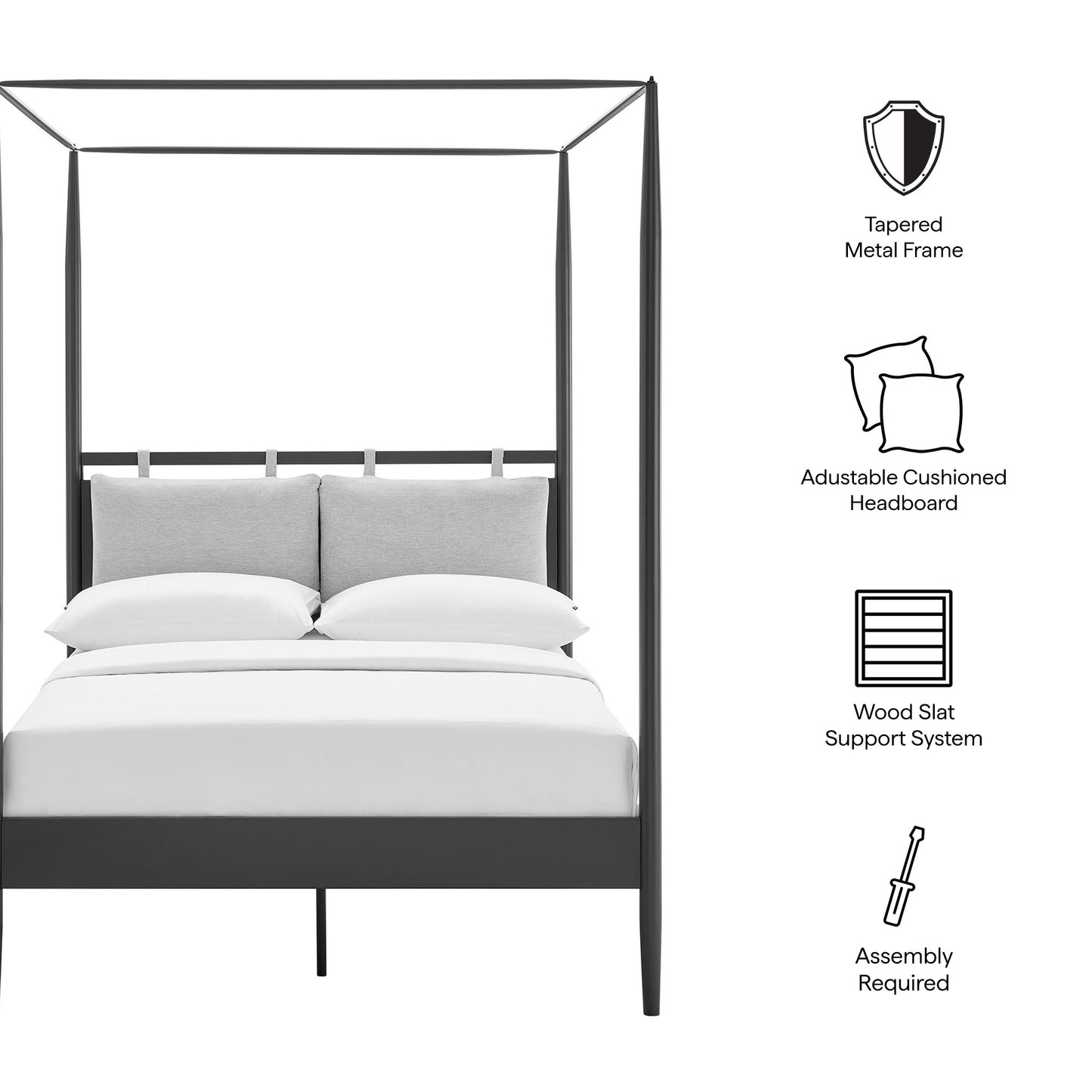 Marlowe 4-Poster Canopy Metal Full Platform Bed by Modway | Beds | Modishstore - 9