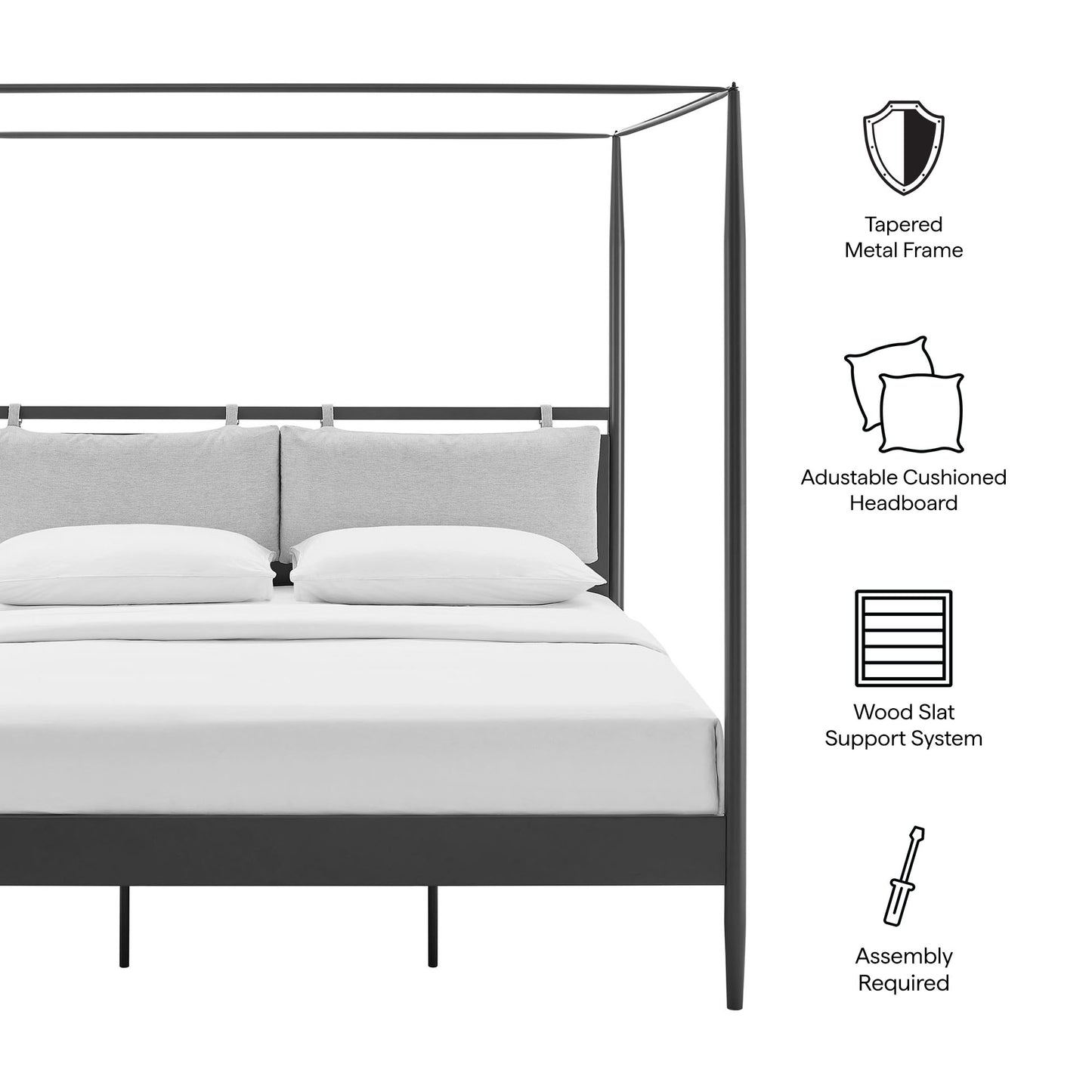 Marlowe 4-Poster Canopy Metal King Platform Bed by Modway | Beds | Modishstore - 9