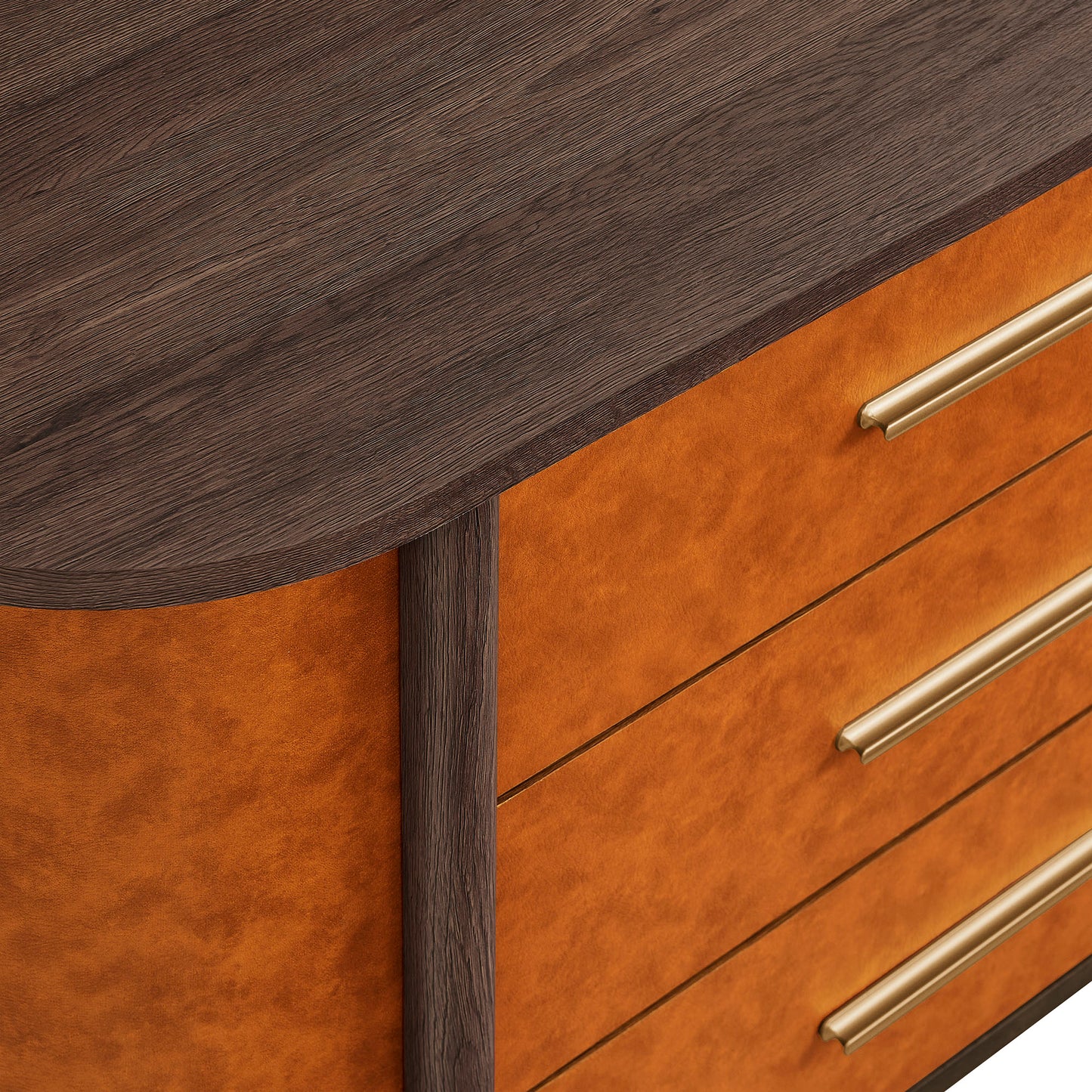 Coralie Curved 6-Drawer Vegan Leather Oval Dresser by Modway