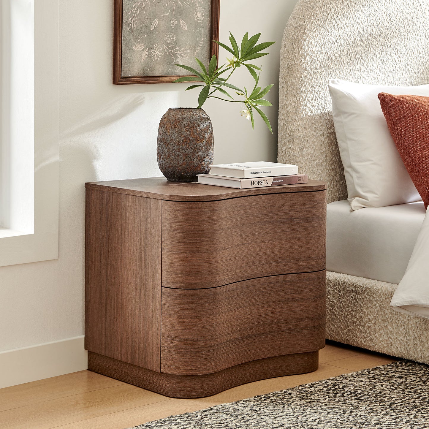 Mirae 2-Drawer Curved Nightstand by Modway