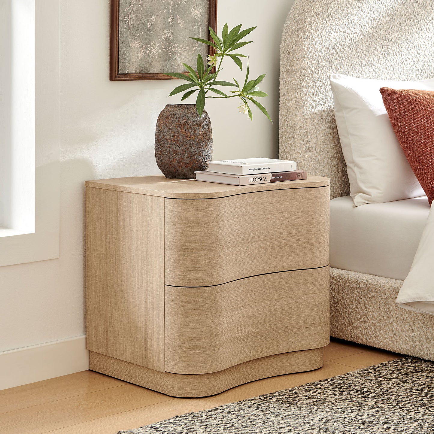 Mirae 2-Drawer Curved Nightstand by Modway