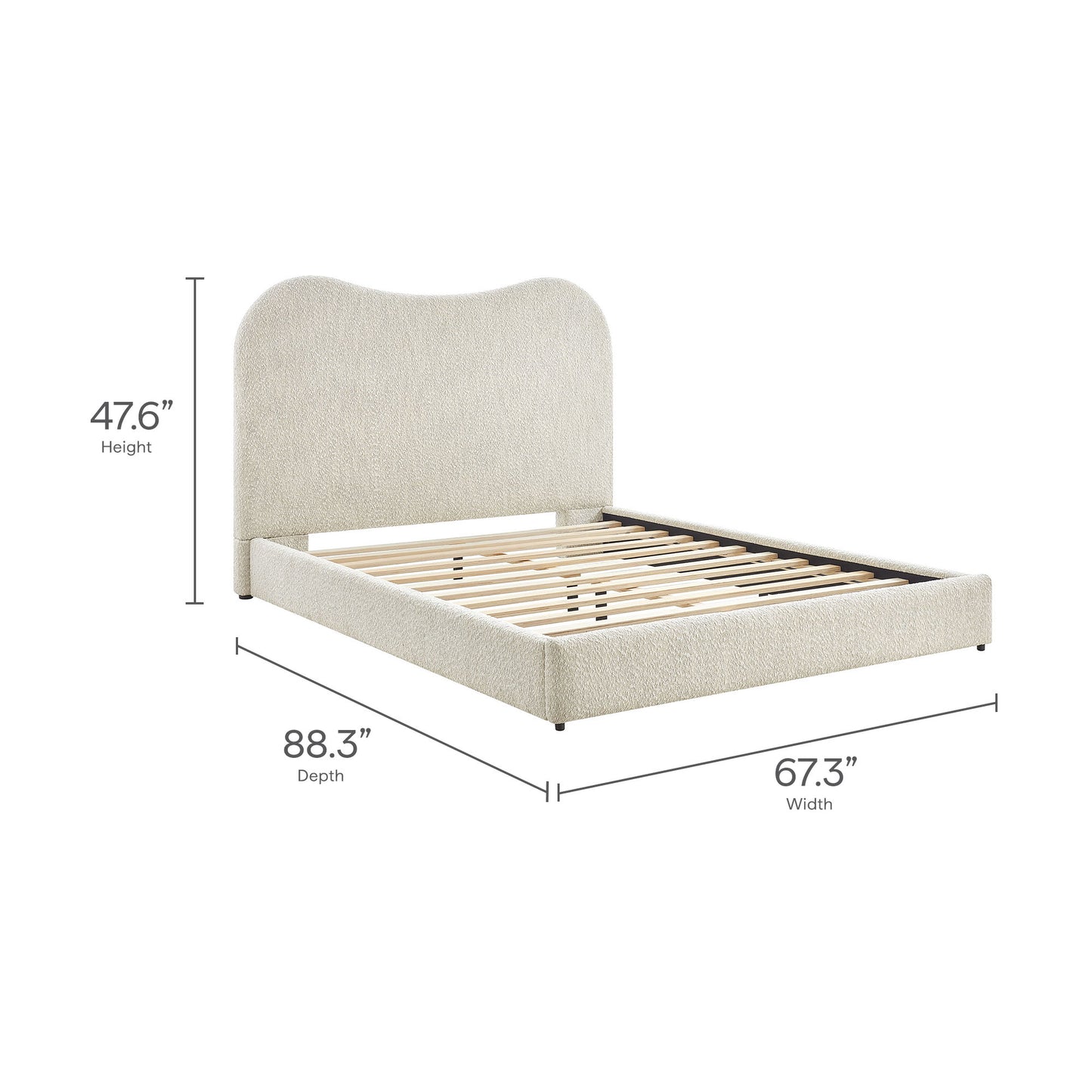 Seluna Boucle Queen Platform Bed by Modway | Beds | Modishstore - 10