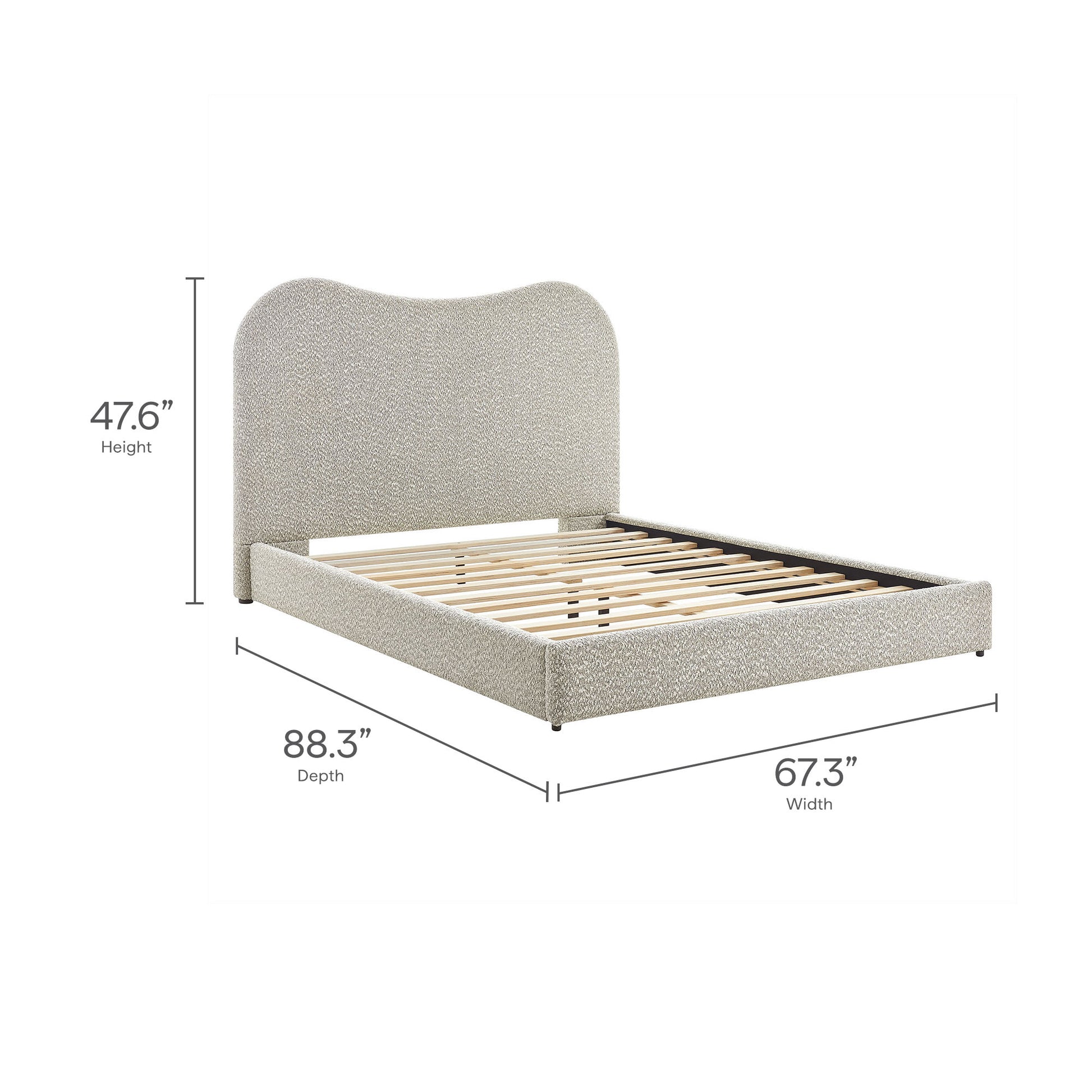 Seluna Boucle Queen Platform Bed by Modway | Beds | Modishstore - 21