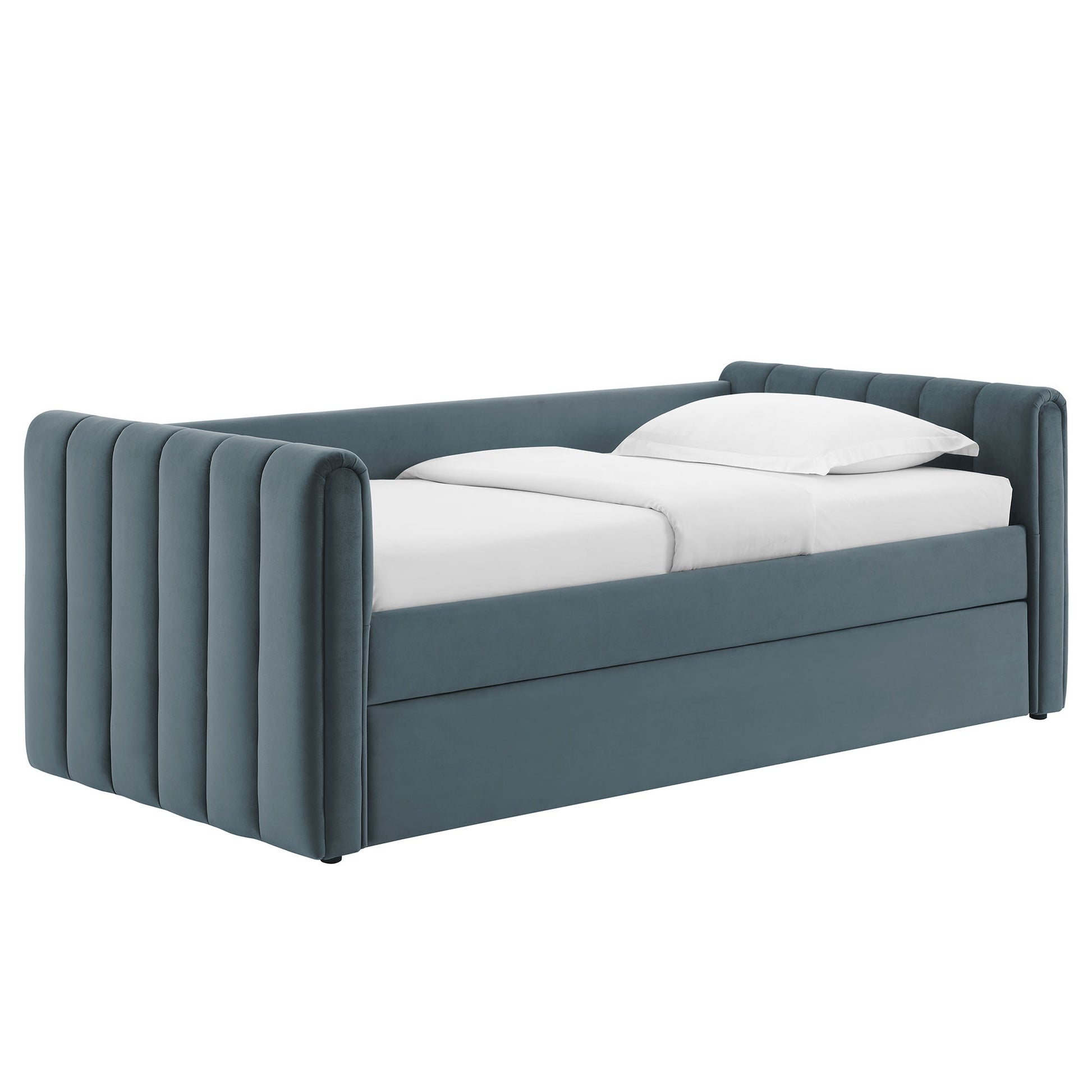 Veyla Channel Tufted Performance Velvet Twin Daybed With Trundle by Modway | Beds | Modishstore - 2