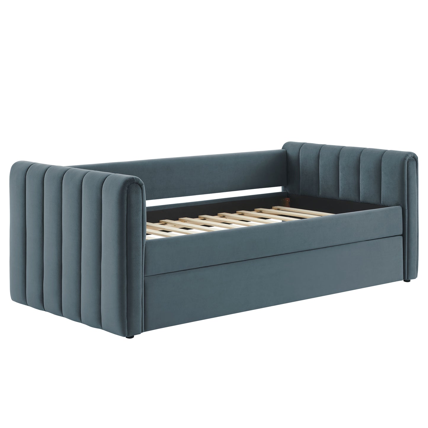 Veyla Channel Tufted Performance Velvet Twin Daybed With Trundle by Modway | Beds | Modishstore - 7