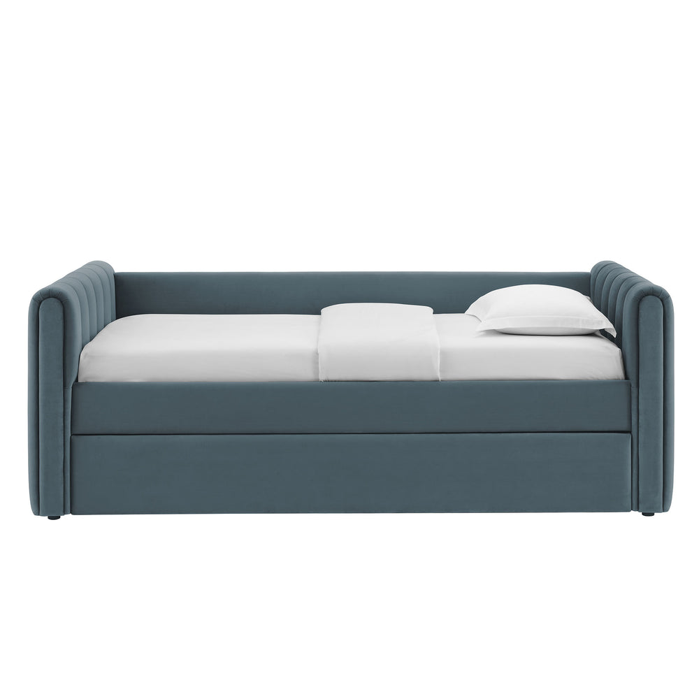 Veyla Channel Tufted Performance Velvet Twin Daybed With Trundle by Modway | Beds | Modishstore - 10