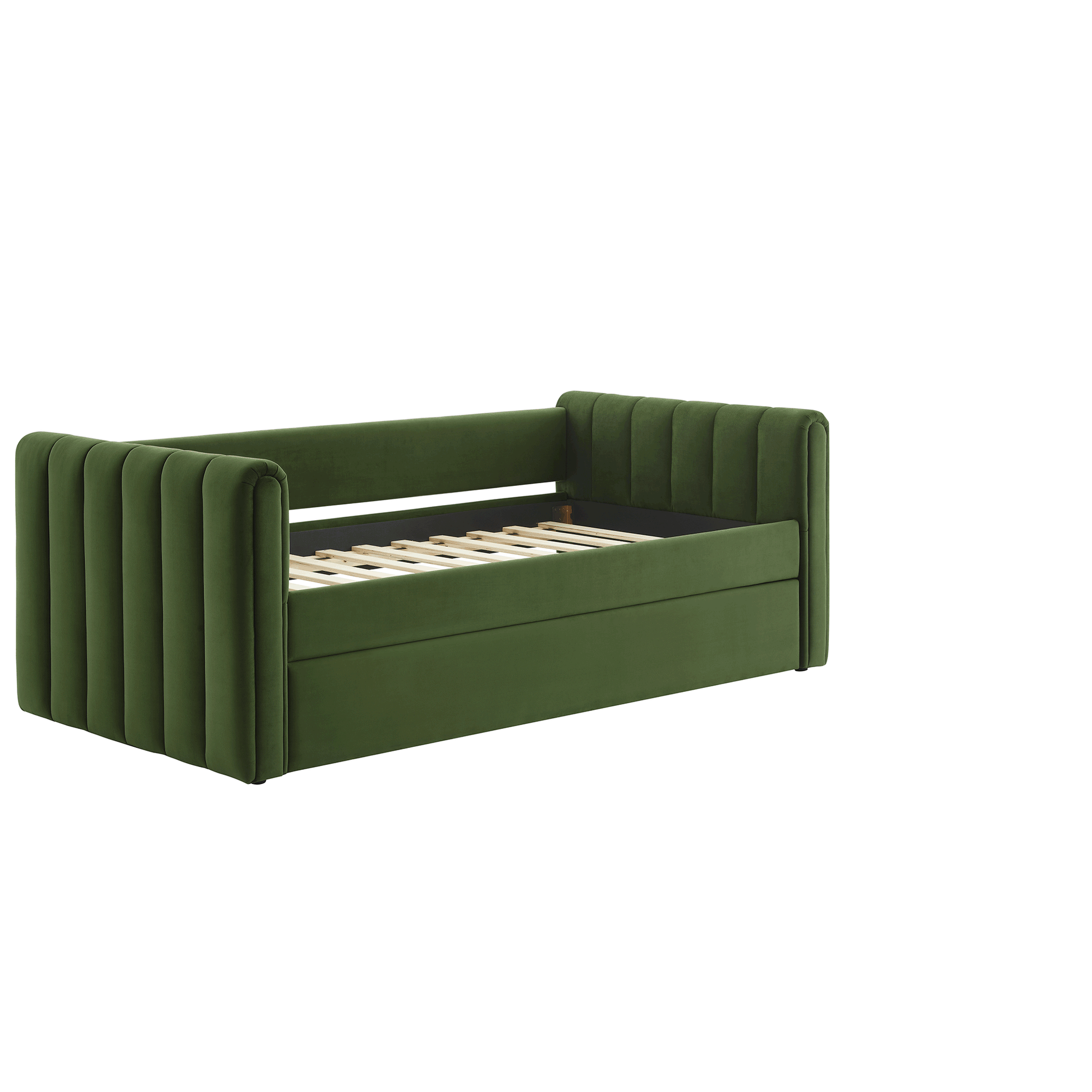 Veyla Channel Tufted Performance Velvet Twin Daybed With Trundle by Modway | Beds | Modishstore - 19