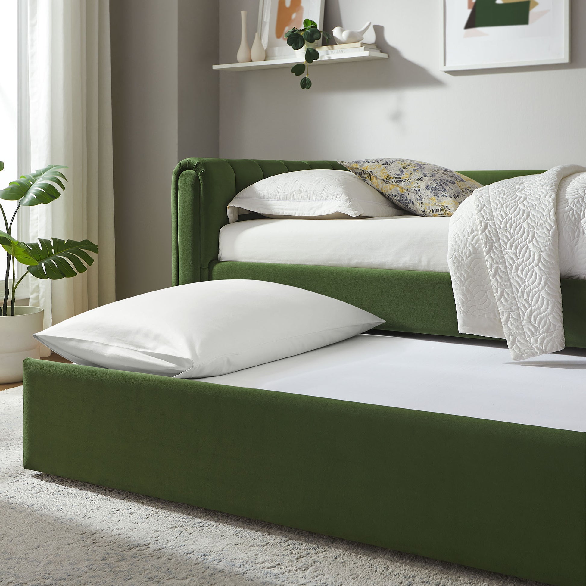 Veyla Channel Tufted Performance Velvet Twin Daybed With Trundle by Modway | Beds | Modishstore - 20