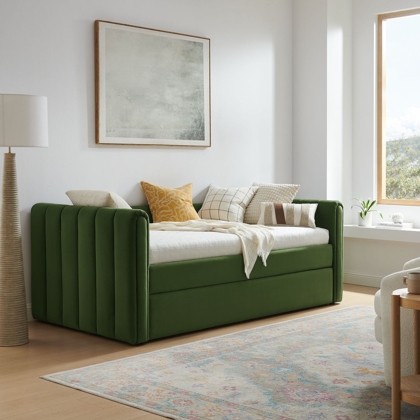 Veyla Channel Tufted Performance Velvet Twin Daybed With Trundle by Modway | Beds | Modishstore - 21