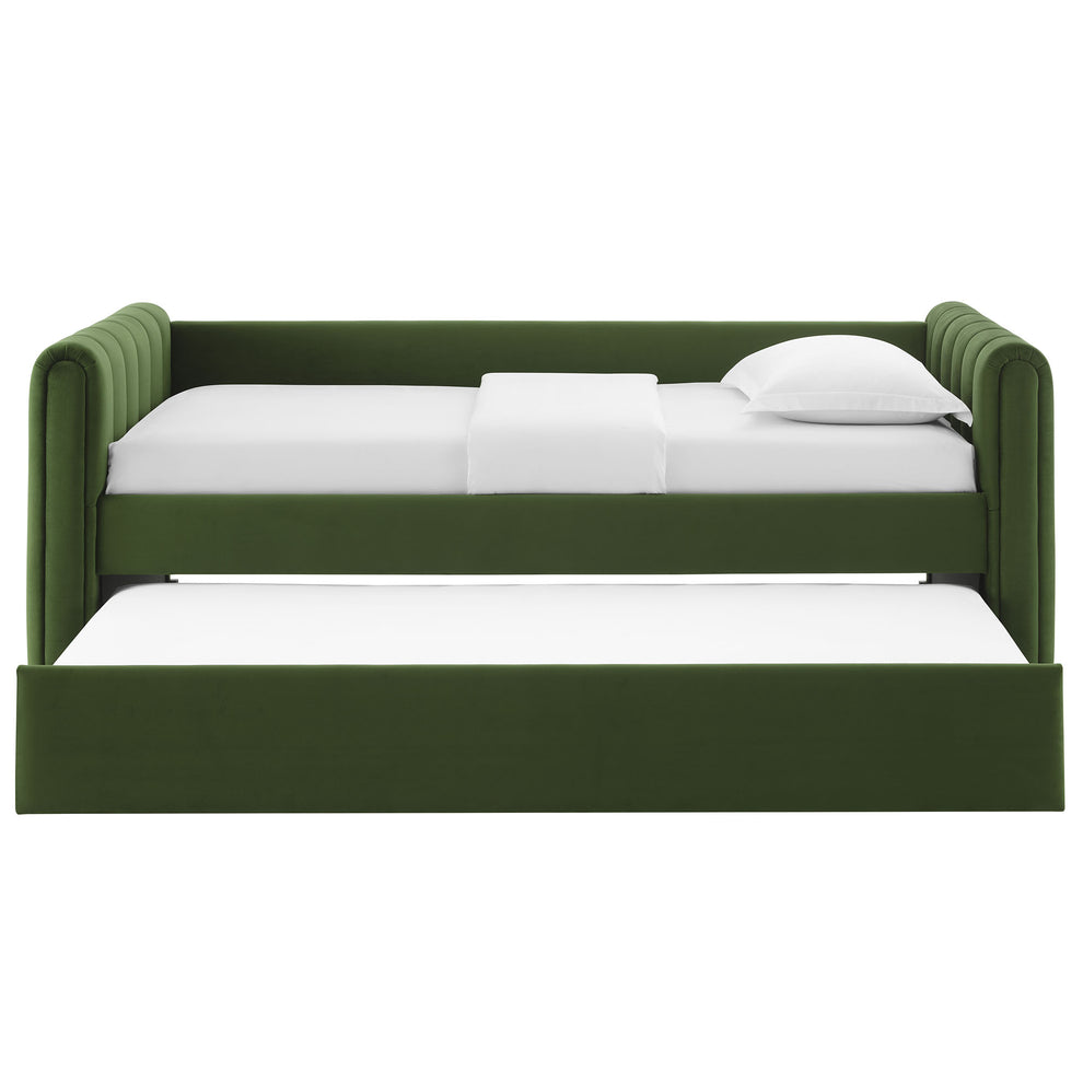 Veyla Channel Tufted Performance Velvet Twin Daybed With Trundle by Modway | Beds | Modishstore - 29