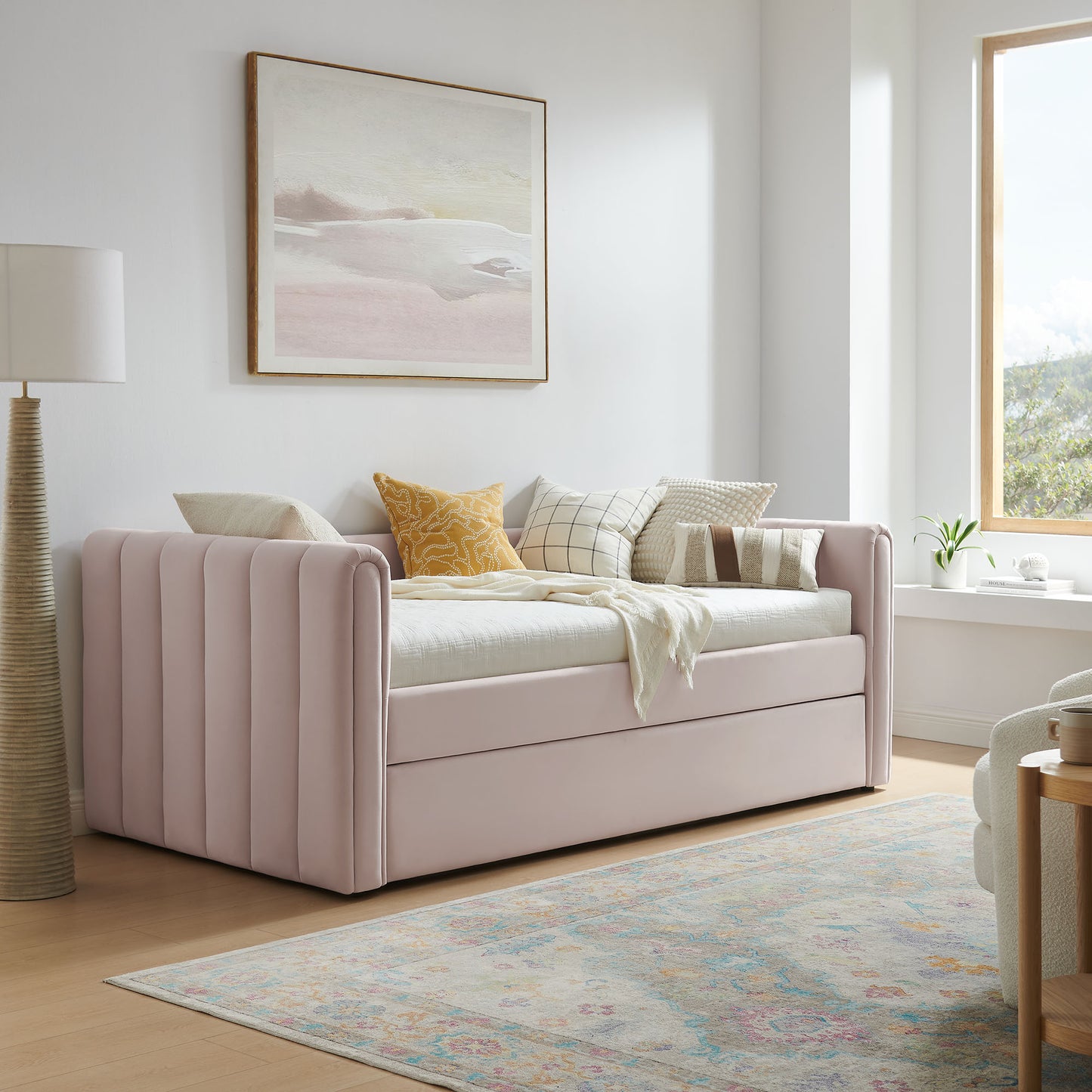 Veyla Channel Tufted Performance Velvet Twin Daybed With Trundle by Modway | Beds | Modishstore - 37