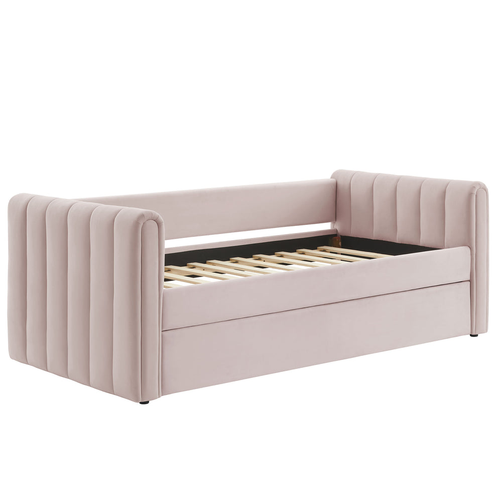 Veyla Channel Tufted Performance Velvet Twin Daybed With Trundle by Modway | Beds | Modishstore - 39