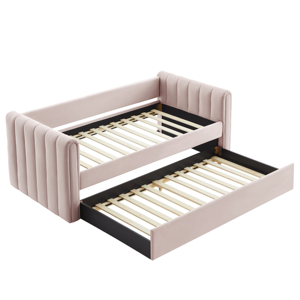 Veyla Channel Tufted Performance Velvet Twin Daybed With Trundle by Modway | Beds | Modishstore - 44