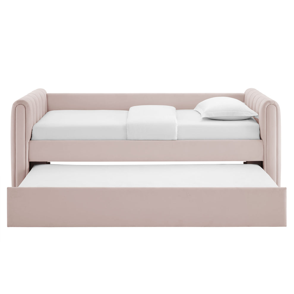 Veyla Channel Tufted Performance Velvet Twin Daybed With Trundle by Modway | Beds | Modishstore - 45