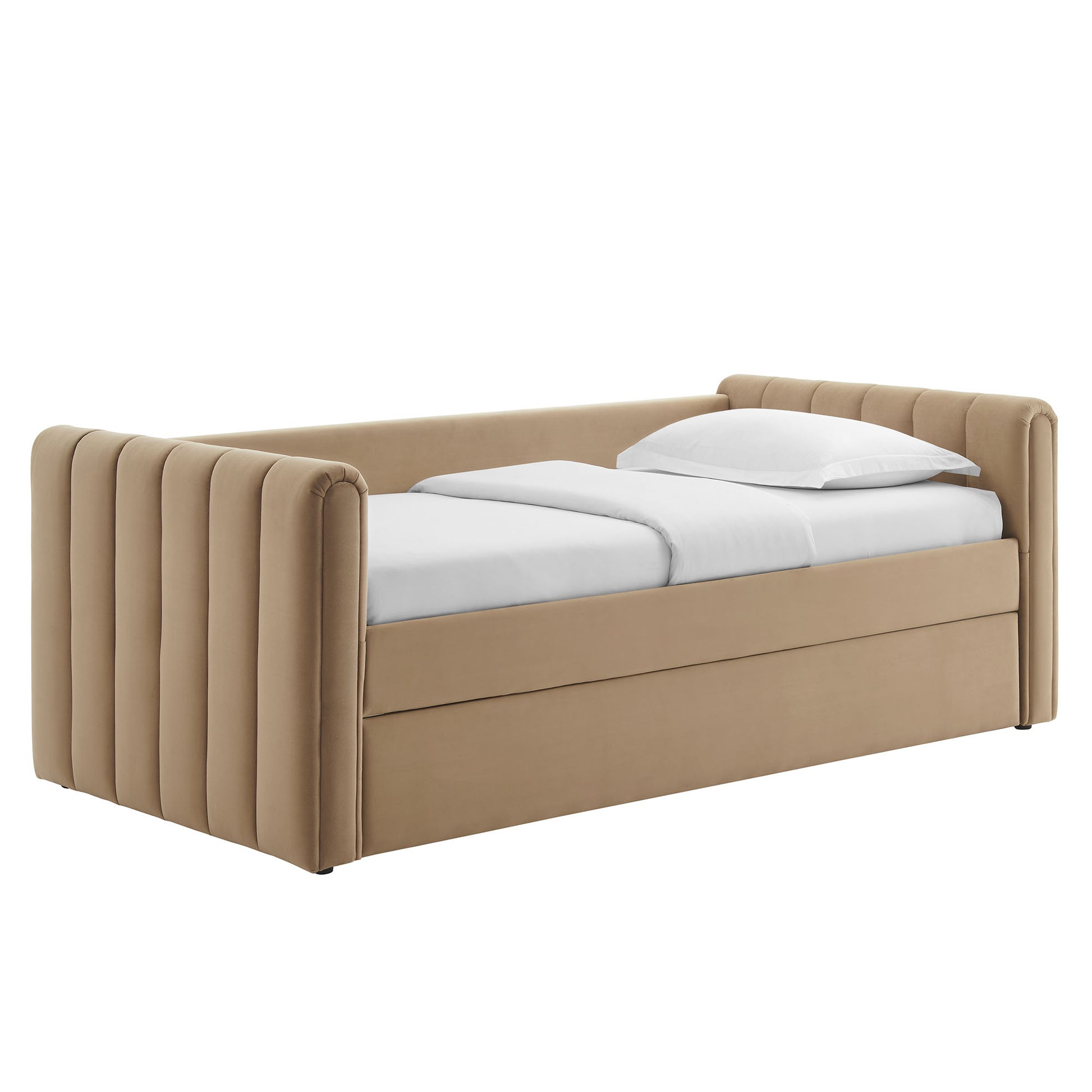 Veyla Channel Tufted Performance Velvet Twin Daybed With Trundle by Modway | Beds | Modishstore - 49