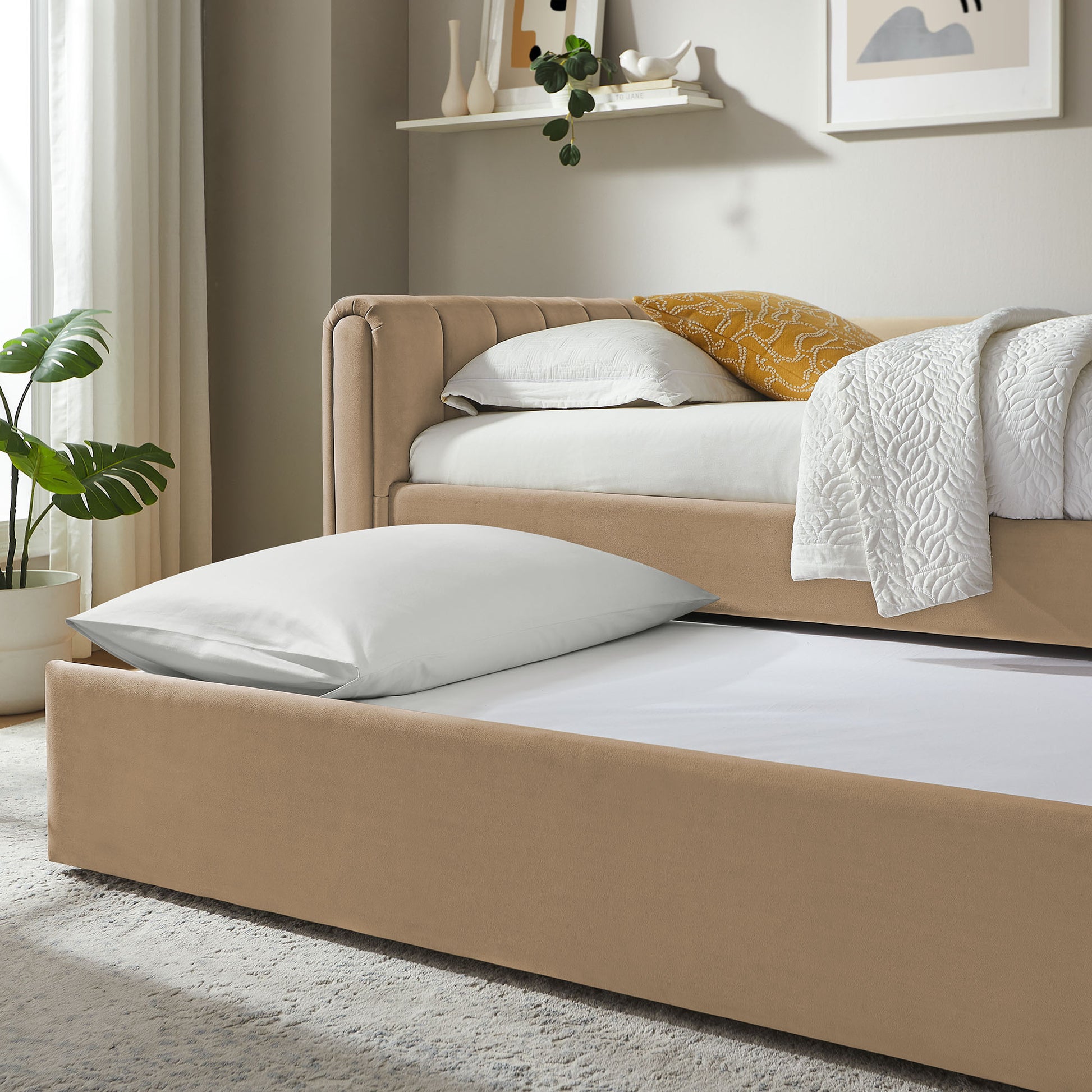 Veyla Channel Tufted Performance Velvet Twin Daybed With Trundle by Modway | Beds | Modishstore - 52