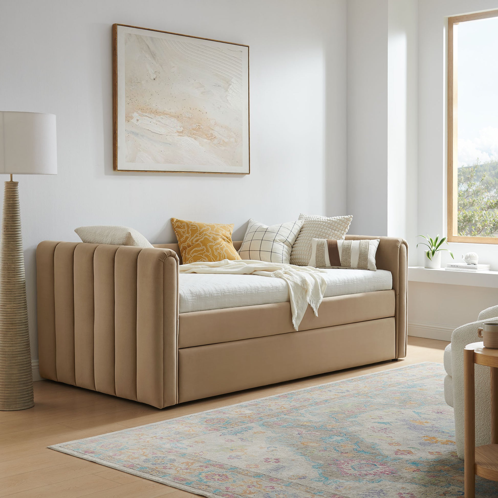 Veyla Channel Tufted Performance Velvet Twin Daybed With Trundle by Modway | Beds | Modishstore - 53