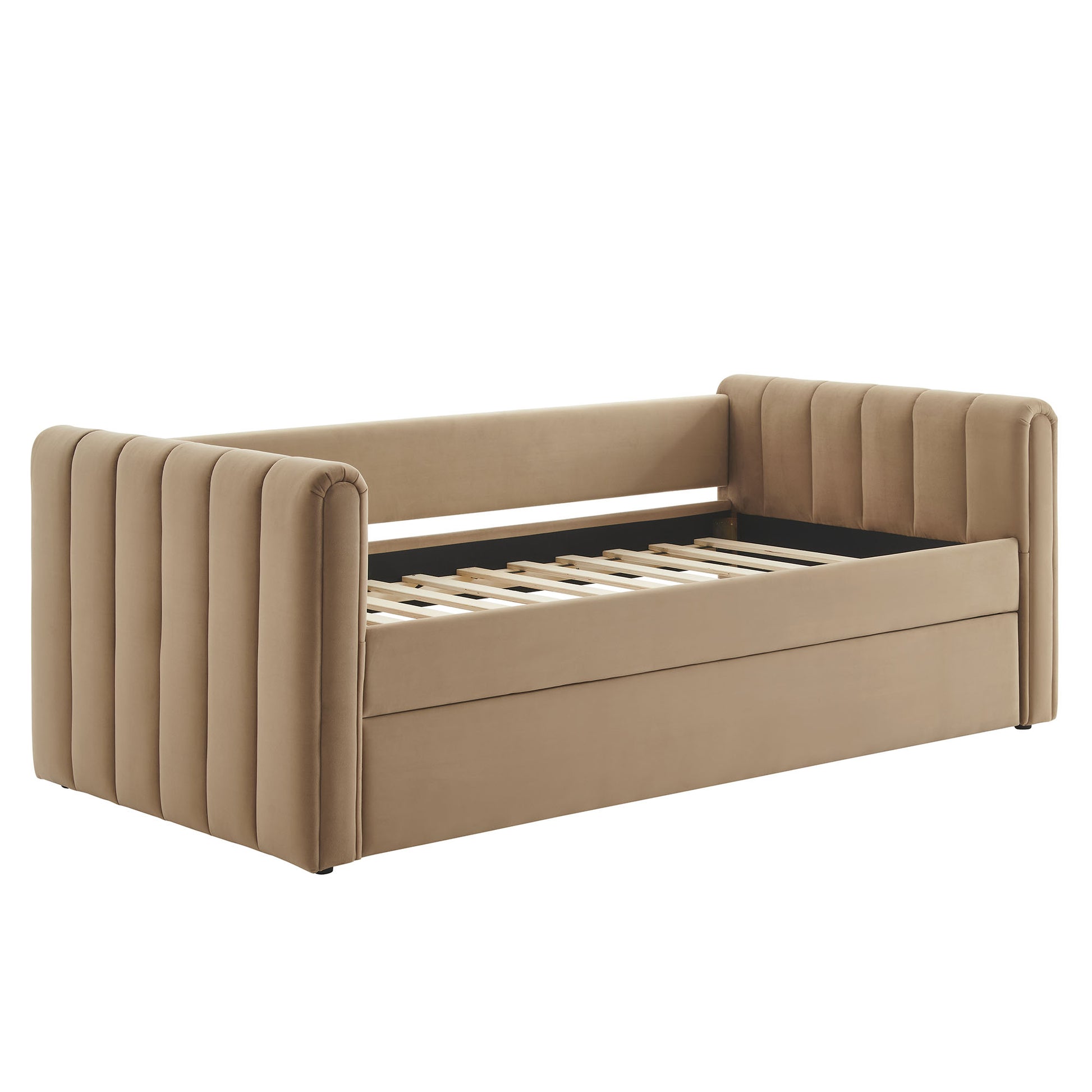 Veyla Channel Tufted Performance Velvet Twin Daybed With Trundle by Modway | Beds | Modishstore - 55