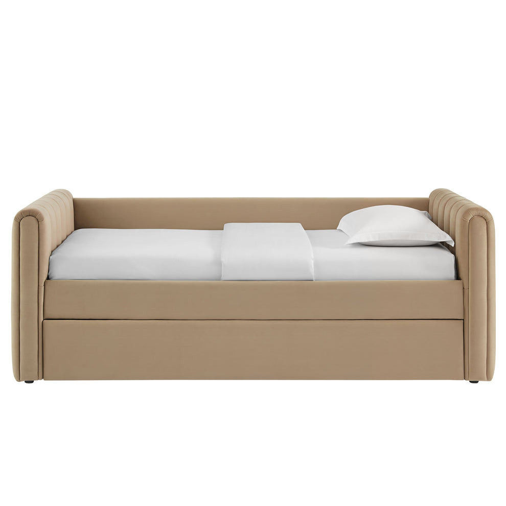 Veyla Channel Tufted Performance Velvet Twin Daybed With Trundle by Modway | Beds | Modishstore - 58
