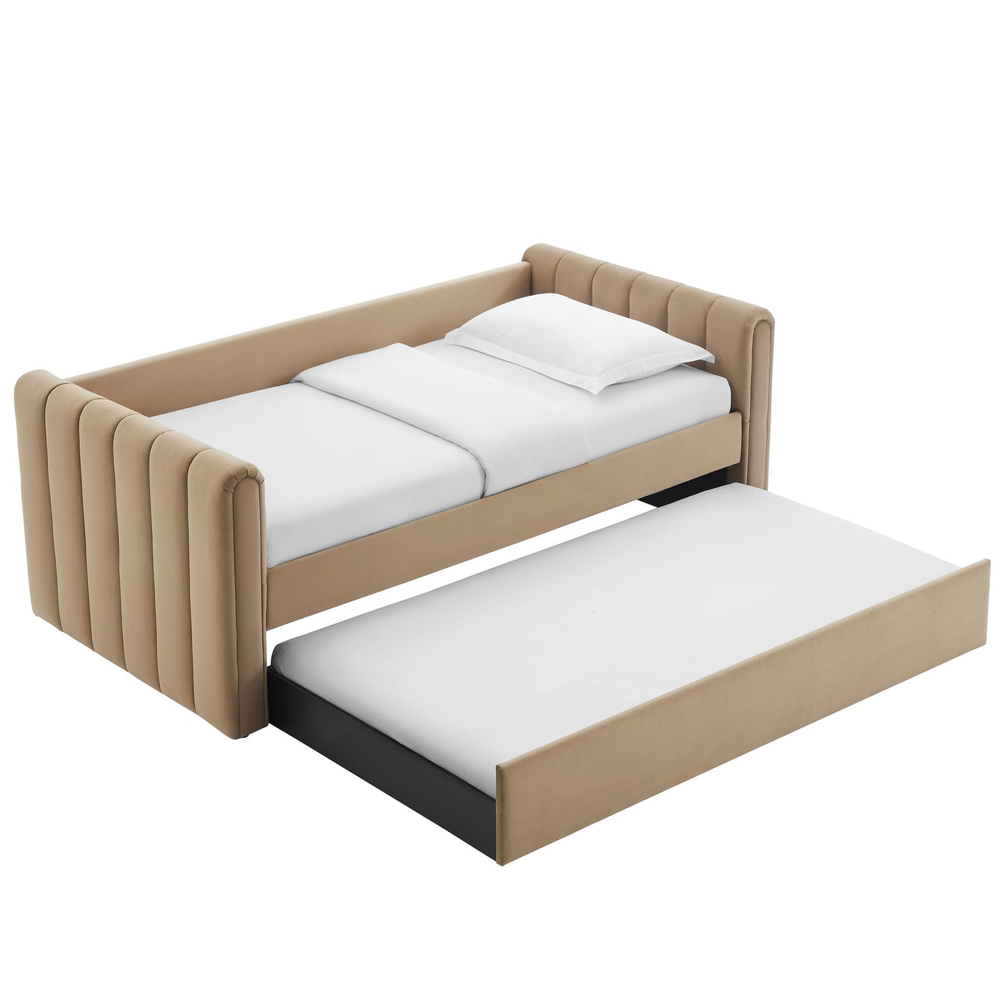 Veyla Channel Tufted Performance Velvet Twin Daybed With Trundle by Modway | Beds | Modishstore - 59