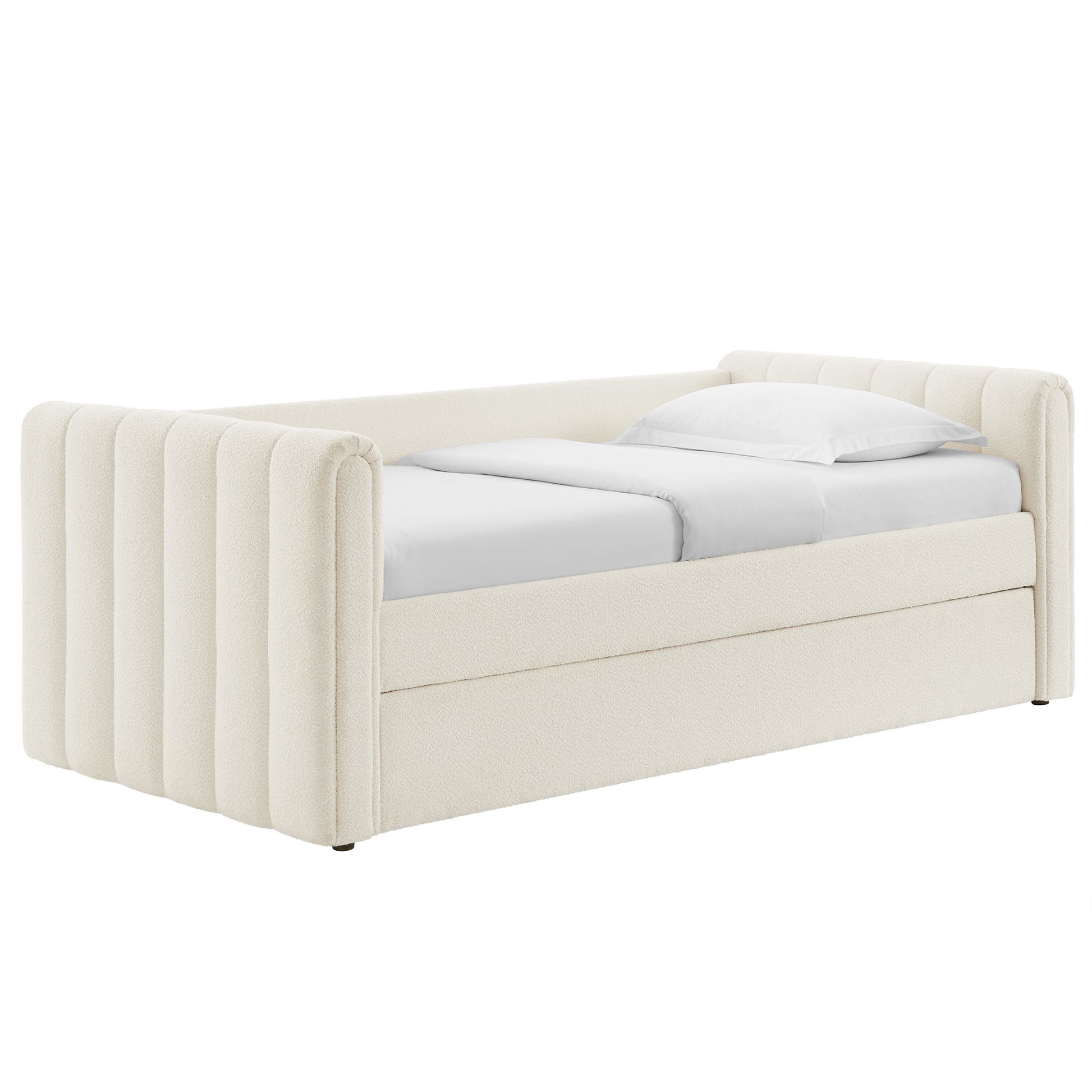 Veyla Channel Tufted Boucle Twin Daybed With Trundle by Modway | Beds | Modishstore - 2