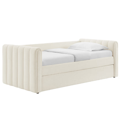 Veyla Channel Tufted Boucle Twin Daybed With Trundle by Modway | Beds | Modishstore - 2