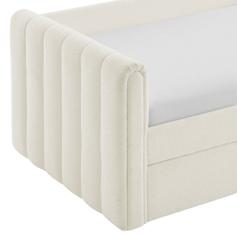 Veyla Channel Tufted Boucle Twin Daybed With Trundle by Modway | Beds | Modishstore - 3