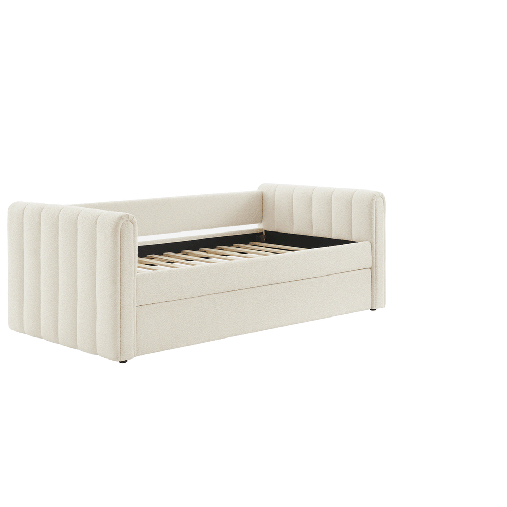 Veyla Channel Tufted Boucle Twin Daybed With Trundle by Modway | Beds | Modishstore - 4