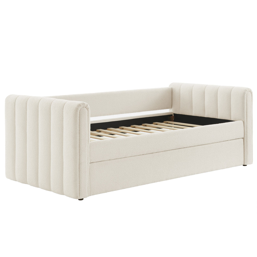 Veyla Channel Tufted Boucle Twin Daybed With Trundle by Modway | Beds | Modishstore - 7