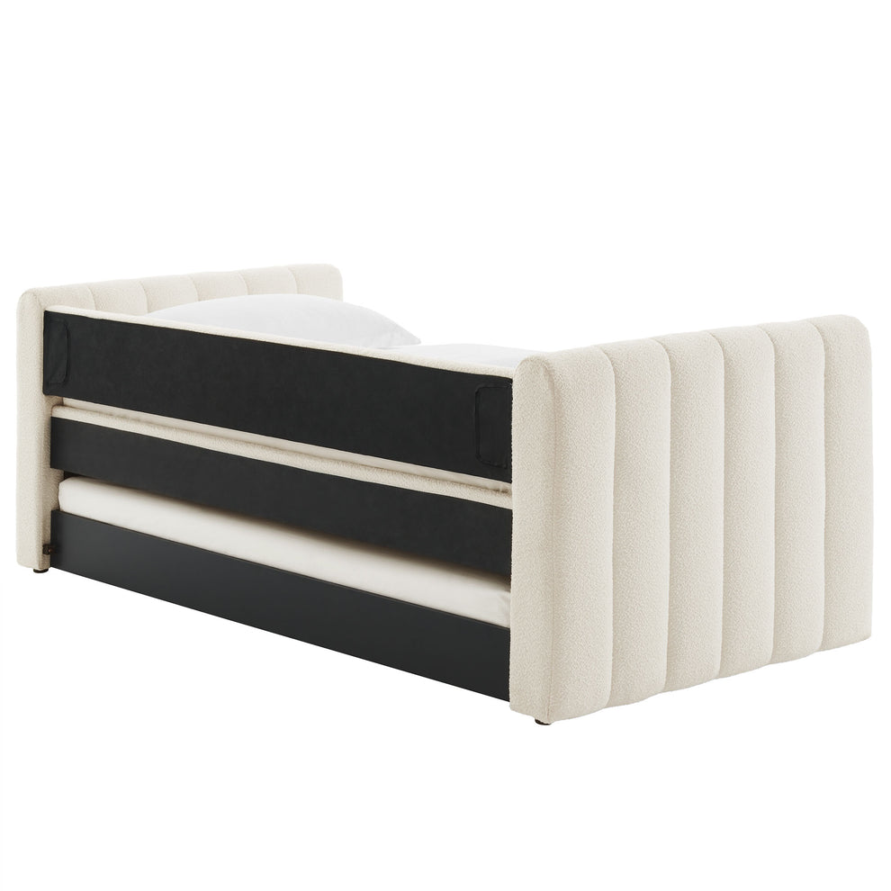 Veyla Channel Tufted Boucle Twin Daybed With Trundle by Modway | Beds | Modishstore - 9