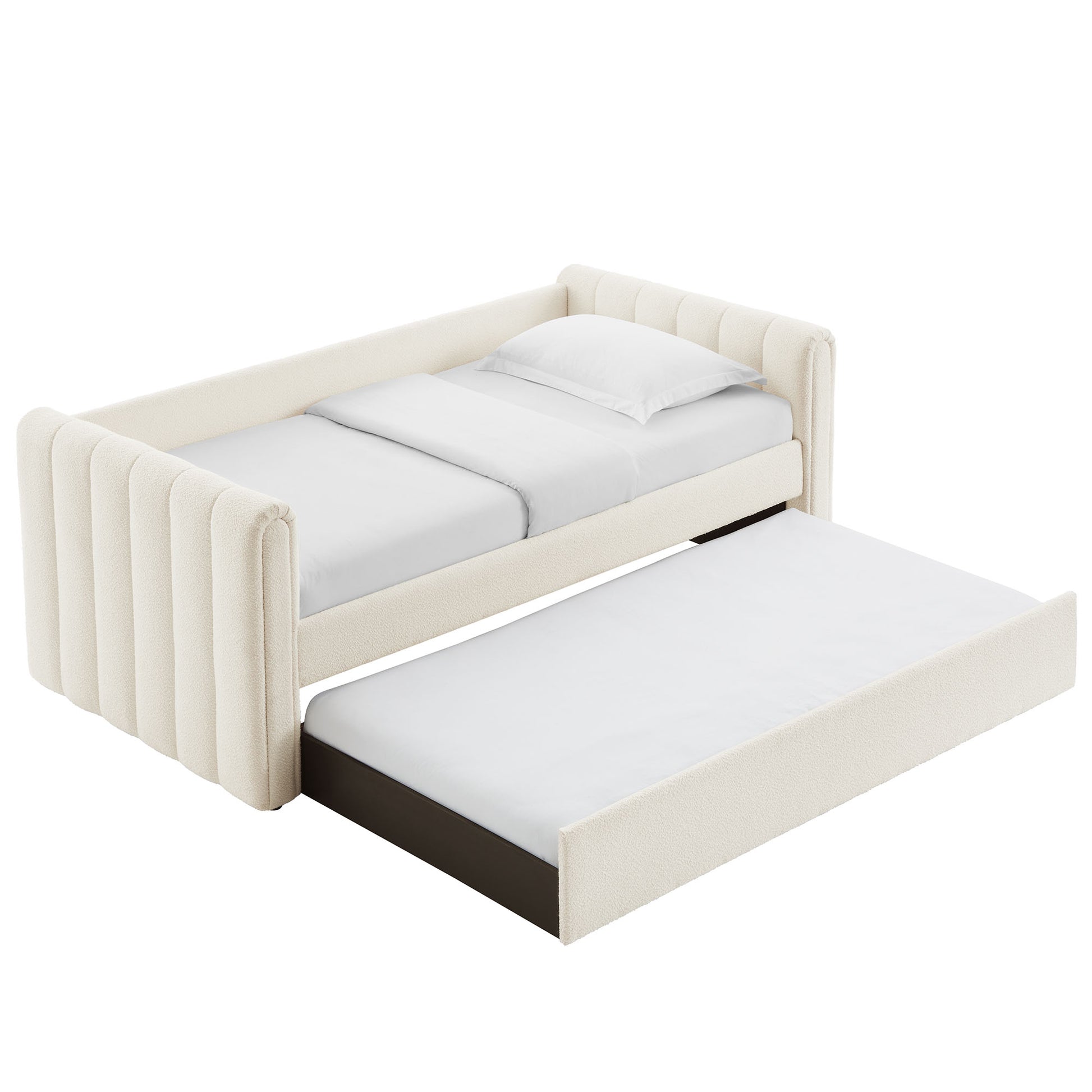 Veyla Channel Tufted Boucle Twin Daybed With Trundle by Modway | Beds | Modishstore - 11